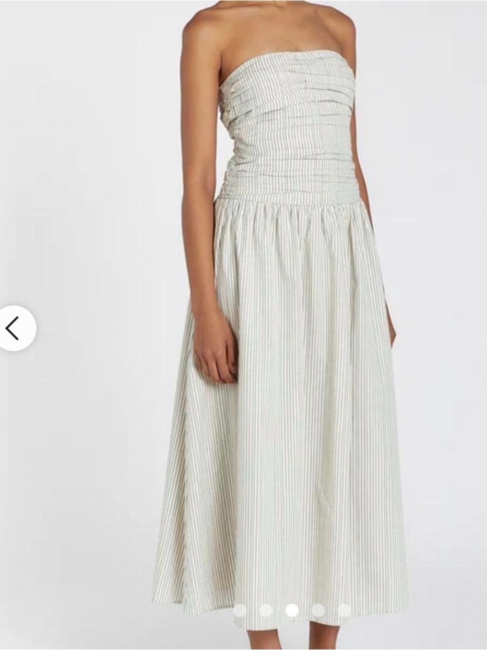 DISSH Ayla Cream Stripe Strapless Midi Dress US 6 NWT - Picture 3 of 8